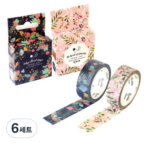 라이프포인트 마스킹 테이프 S1011 세트, S1011, S1012, 6세트