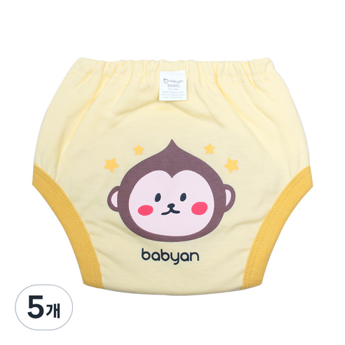 베이비앙 배변훈련팬티 5중방수, 몽키, 5개