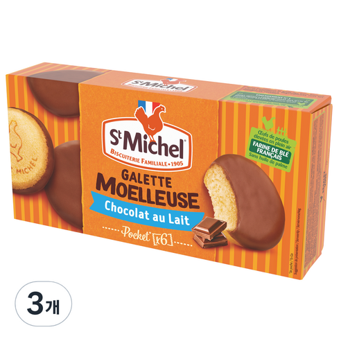 생미쉘 소프트 갈라떼 초콜릿 코팅 6p, 180g, 3개