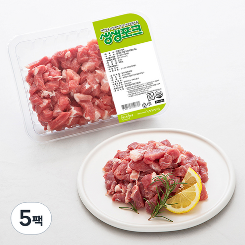 생생포크 한돈 앞다리살 찌개용 (냉장), 500g, 5팩