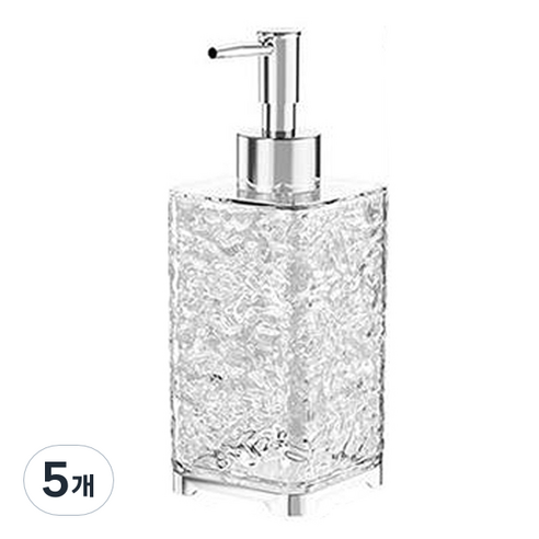모나코올리브 샹드리에 사각 세제 디스펜서 400ml, 투명, 5개