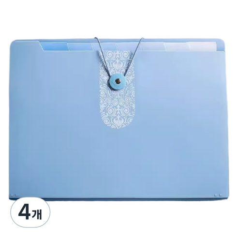 통근창고 A4서류 문서보관 파일케이스 5칸 325 x 245 mm, 블루, 4개