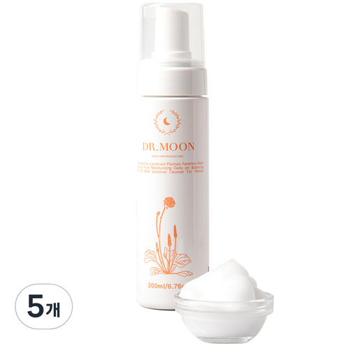닥터문 유산균 락토케어 질경초 여성청결제 폼타입, 200ml, 5개