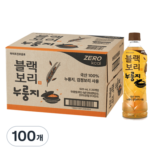 하이트진로 블랙보리 누룽지 음료, 520ml, 100개