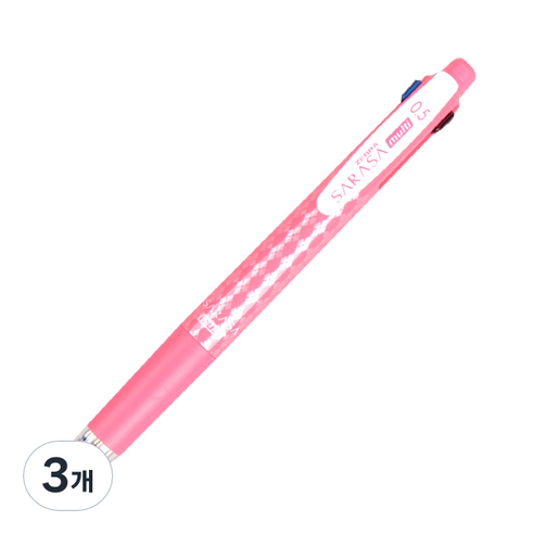 제브라 볼샤 사라사 4색 볼펜 0.5mm + 샤프 0.5mm J4SA11, 핑크, 3개