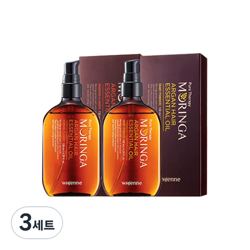 휘엔느 모링가 아르간 헤어 에센셜 오일 모던플라워향 130ml + 베이비파우더향 130ml, 3세트