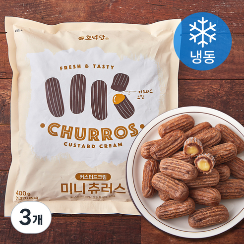 호떡당 커스터드 미니 츄러스 (냉동), 400g, 3개