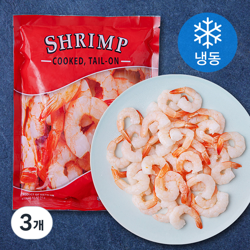 지엔씨푸드 자숙 흰다리 새우살 (냉동), 3개, 200g