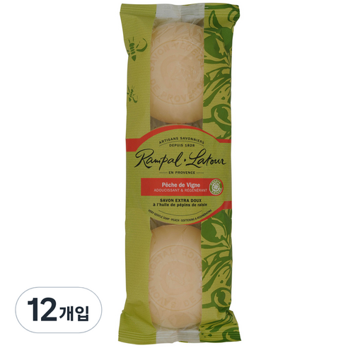 랑팔라투르 사봉롱드 피치 원형비누, 150g, 12개