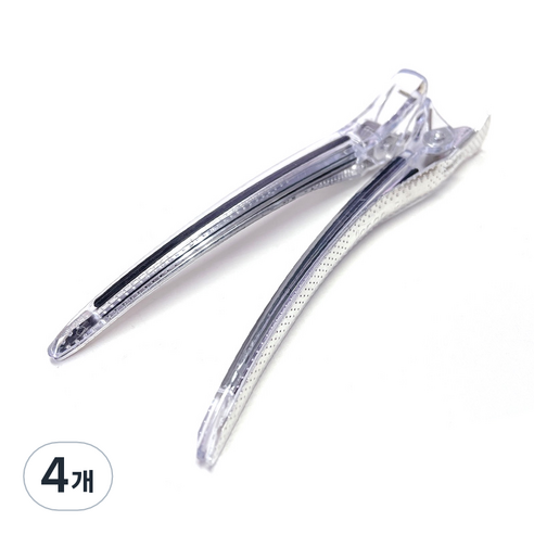 다카라 크리스탈 헤어클립 대 120mm, 4개, 투명 + 블랙