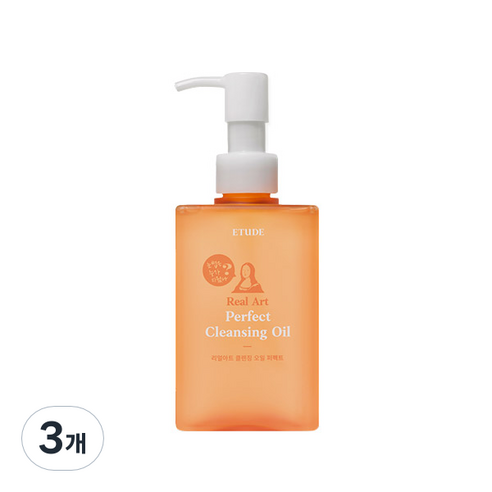 에뛰드 리얼아트 클렌징 오일 퍼펙트, 185ml, 3개