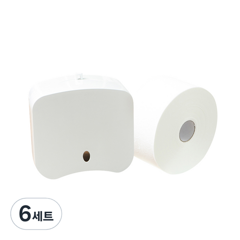 모닝듀 가정용 미니 점보롤 휴지 100m + 화이트 케이스, 1개, 6세트