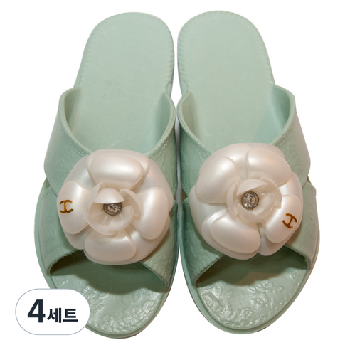 신우실업 EVA 플라워 거실화, 민트, 4세트