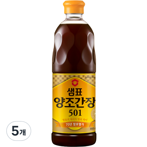 샘표 양조간장 501, 860ml, 5개