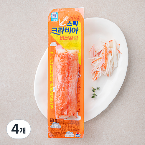 대림선 크라비아스틱 버터갈릭 맛살, 60g, 4개