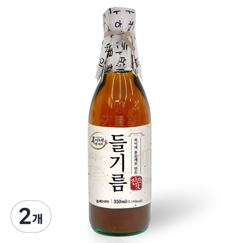 복이네먹거리 통들깨로 만든 진한맛 들기름, 350ml, 2개