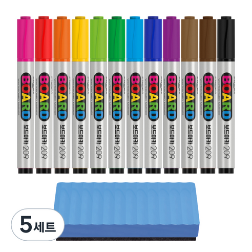 펜맥스 보드마카 209 12색 + 지우개, 혼합색상, 5세트