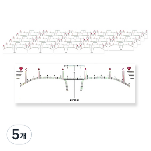 눈썹 디자인 스티커자 50p, 일자형, 5개