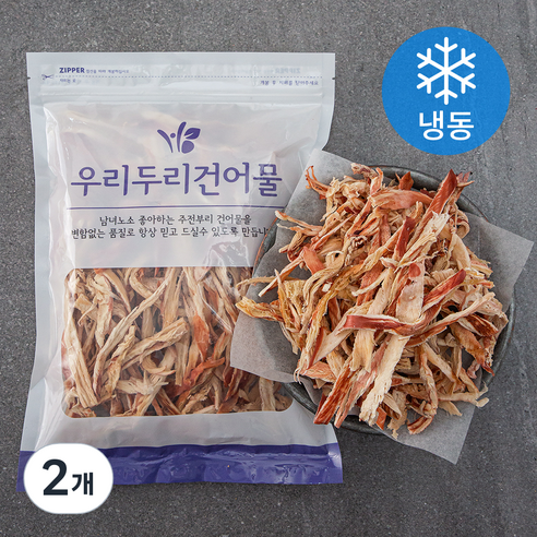 우리두리건어물 HACCP 맥반석오징어채, 500g, 2개