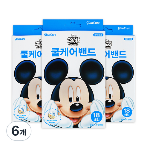 glancure 미키마우스 쿨케어밴드 18p, 18개입, 6개