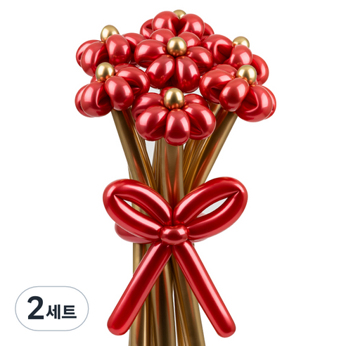 셈퍼텍스 요술풍선 데이지 튤립 꽃다발 만들기 세트, 리플렉스 레드, 2세트