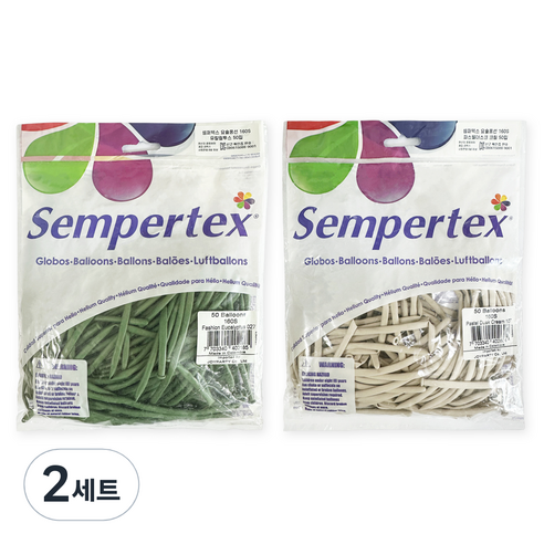 셈퍼텍스 요술풍선 160S 유칼립투스 50p + 파스텔더스크 크림 50p 세트, 혼합색상, 2세트
