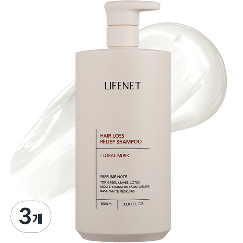 라이프넷 마일드 두피케어 탈모증상 완화 샴푸, 1000ml, 3개