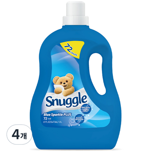 스너글 블루스파클 플러스 섬유유연제, 4개, 1.8L