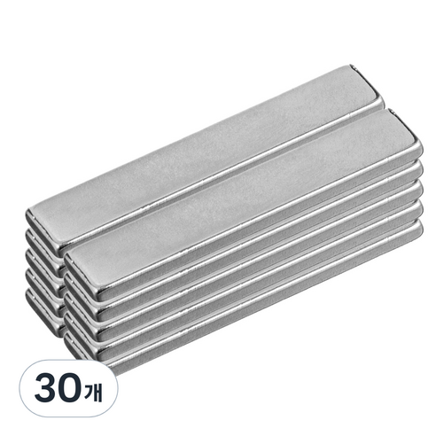 코멧 마그네틱 사각 자석 50 x 10 x 3 mm, 실버, 30개