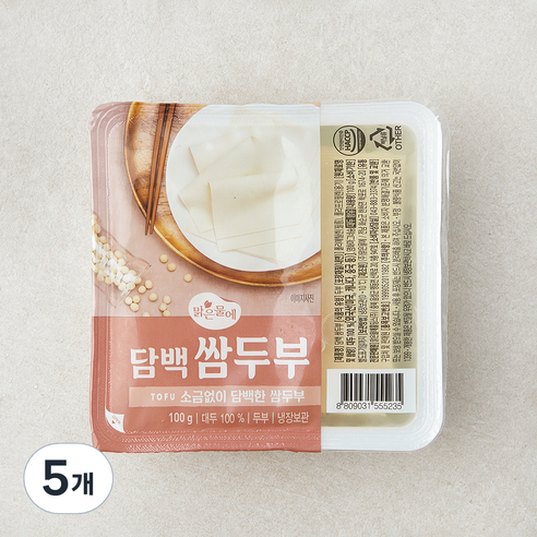 맑은물에 담백 쌈두부, 100g, 5개