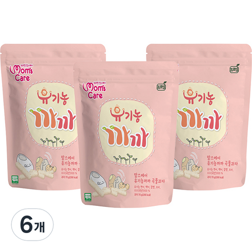 프로엠 맘스케어 유기농 까까 곡물과자 70g, 곡물맛, 6개