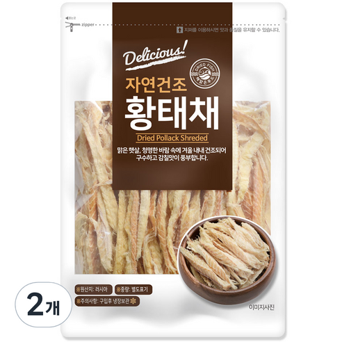 해맑은푸드 황태채, 400g, 2개