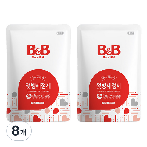 비앤비 젖병세정제 액상형 리필, 500ml, 8개