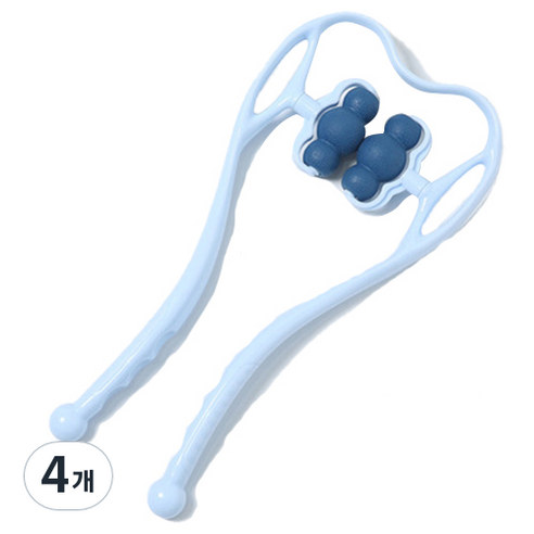 PDS리빙 사무직 필수템 경추 목 마사지 핸드 클램프 수동 마사지기, B블루, 4개