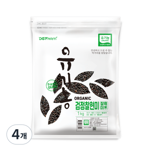 대구농산 유기농 검정찰현미, 1kg, 4개