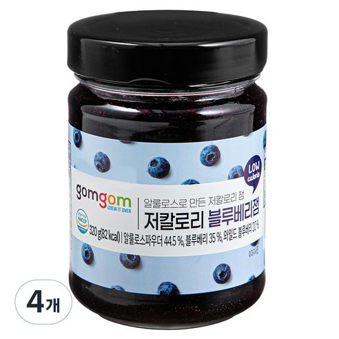 곰곰 저칼로리 블루베리잼, 320g, 4개