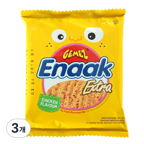 게메즈 에낙 라면과자, 30g, 3개