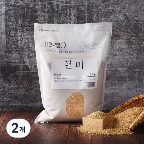 바른곡물 국산 현미, 5kg, 2개