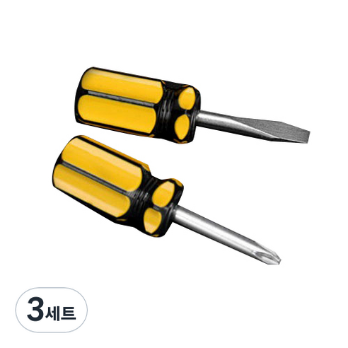 무다스 마이크로 십자 일자 다용도 길이 조절 주먹 드라이버, 3세트