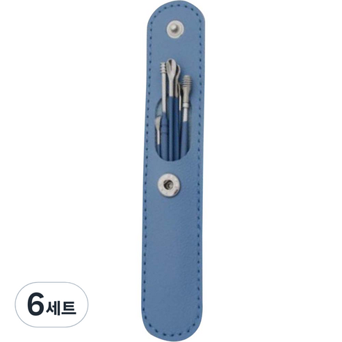 봄봄리빙 스테인리스 귀이개 열쇠고리 6종 세트 블루, 6세트