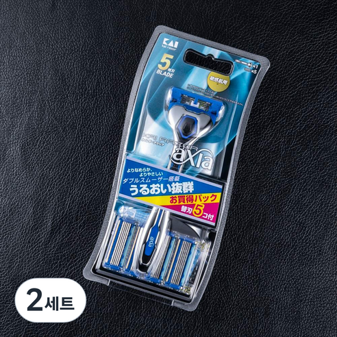 카이 남성용 일회용 면도기 세트 AX-5SE1 axia 콤보팩, 면도기 + 교체날 5p, 2세트