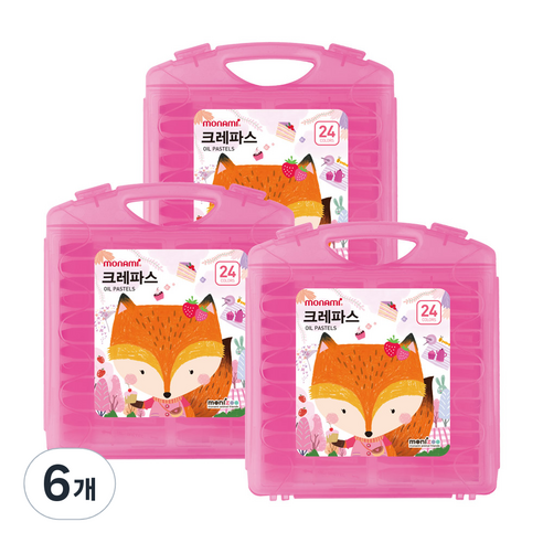 모니주 가방 크레파스 핑크, 24색, 6개