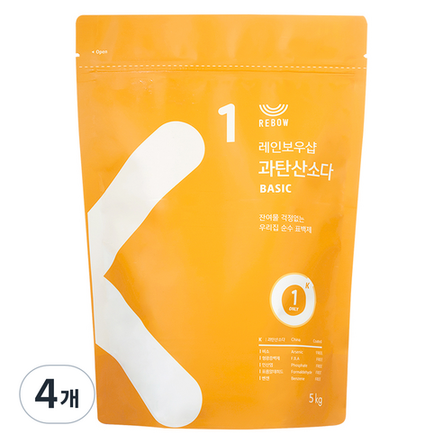 레인보우샵 과탄산소다 베이직, 5kg, 4개