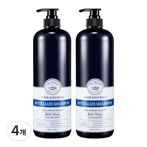 닥터시드 슈퍼시드밤 리바이탈라이즈 퍼퓸샴푸 베베머스크, 1000ml, 4개