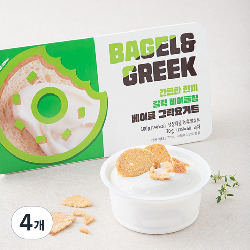 베이글 그릭요거트 베이글칩 갈릭버터, 130g, 4개