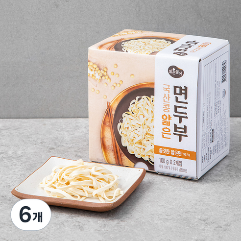 맑은물에 국산콩 얇은 면두부, 100g, 6개