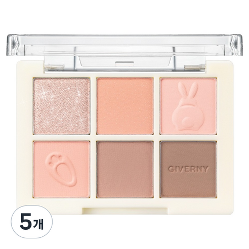 지베르니 소프트 아이 팔레트 5g, 01 레이지 코랄, 5개