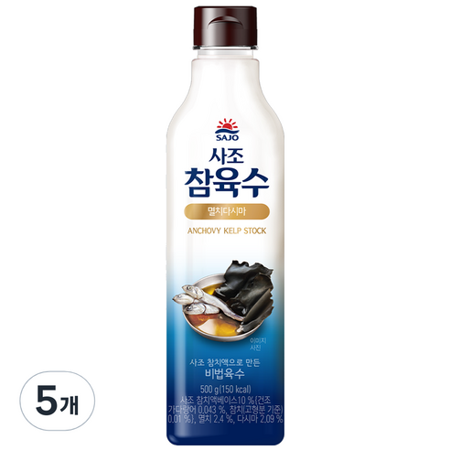 사조 참육수 멸치다시마, 5개, 500g