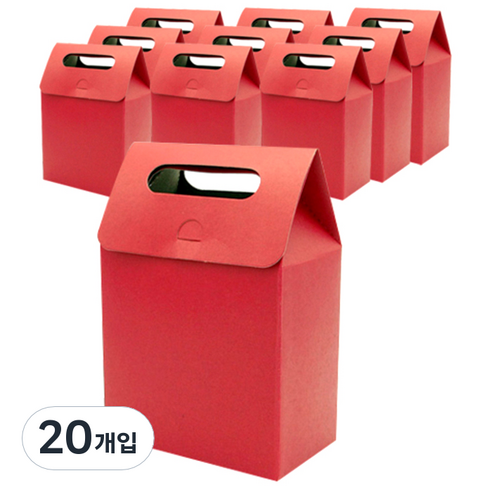 도나앤데코 손잡이상자 중, 레드, 20개입