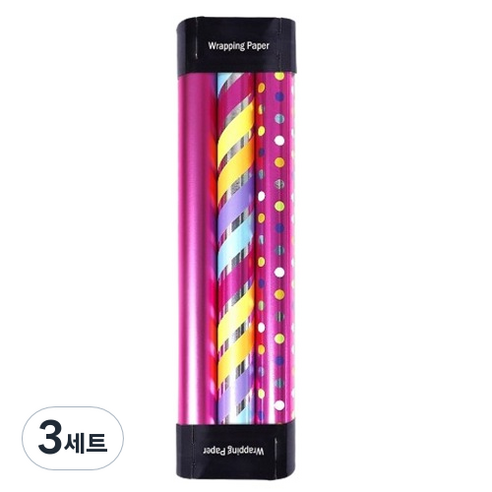 ABM 선물 포장지 3종 세트, 핑크, 3세트
